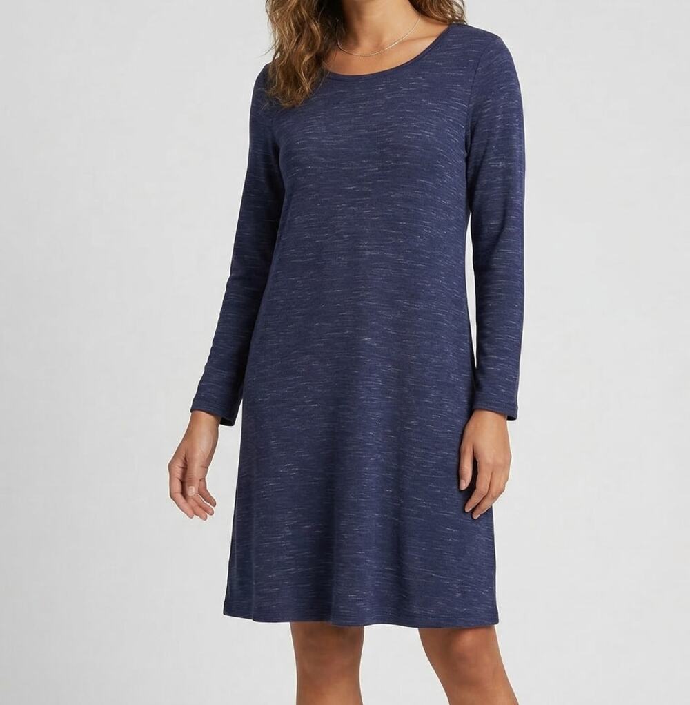 Hilary Radley Womens Medium Blue Long Sleeve Dress